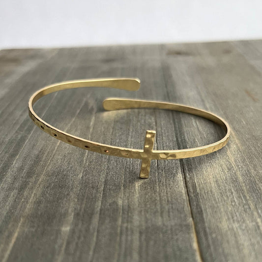 Terra Inspirational Cross Bangle Bracelet