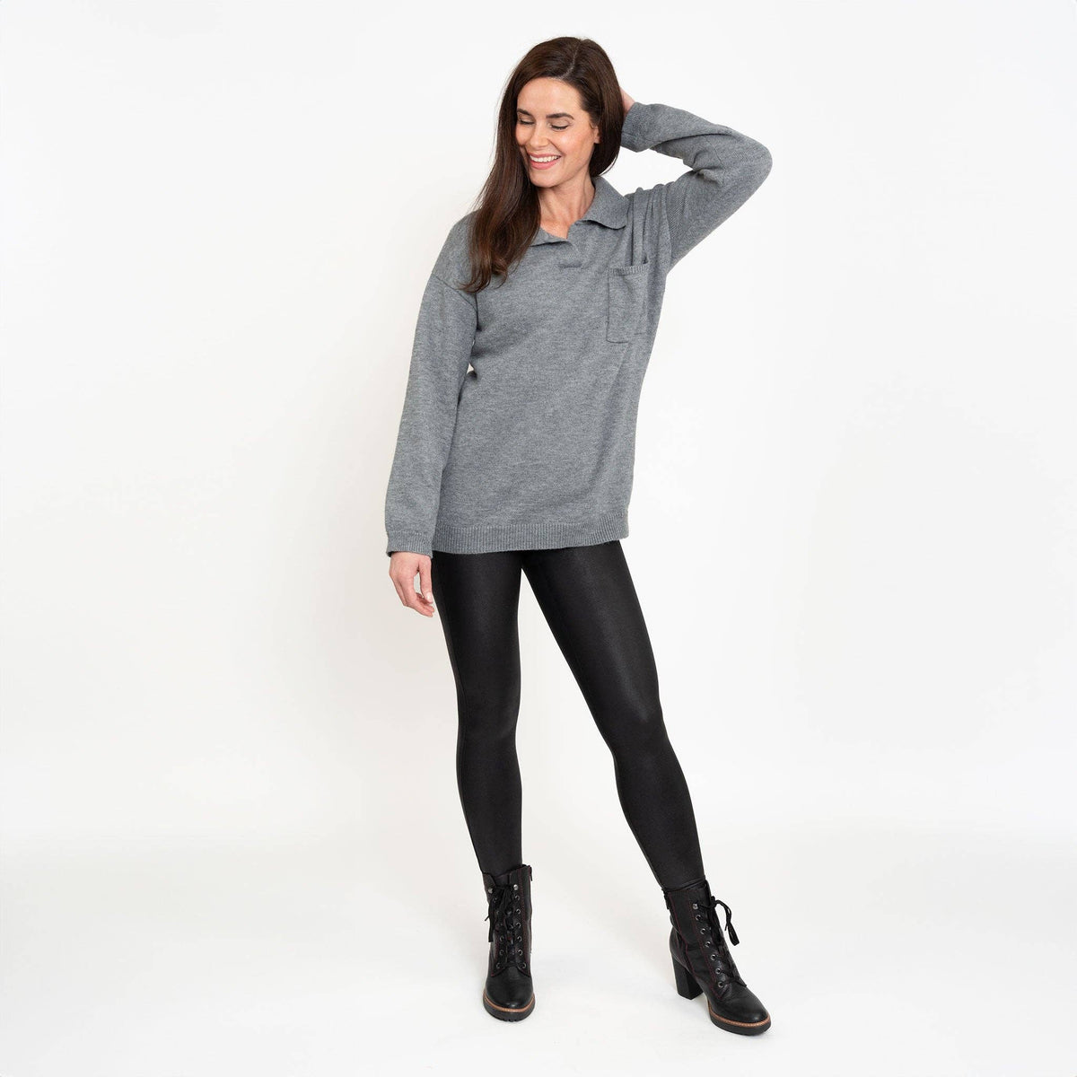 Hudson Relaxed Fit Collared Sweater