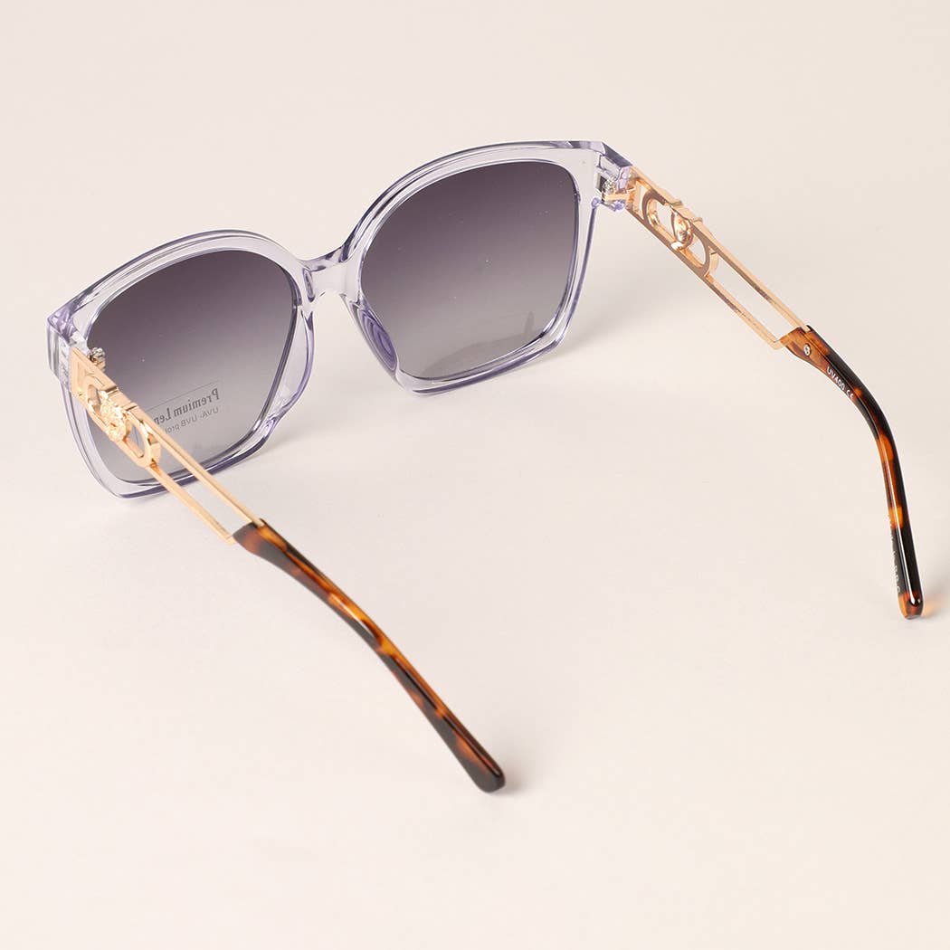 Leopard Figure Leg Two-Tone Design Sunglasses