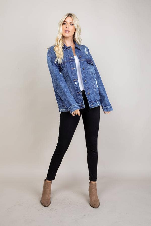 Destroyed Oversize Denim Jacket