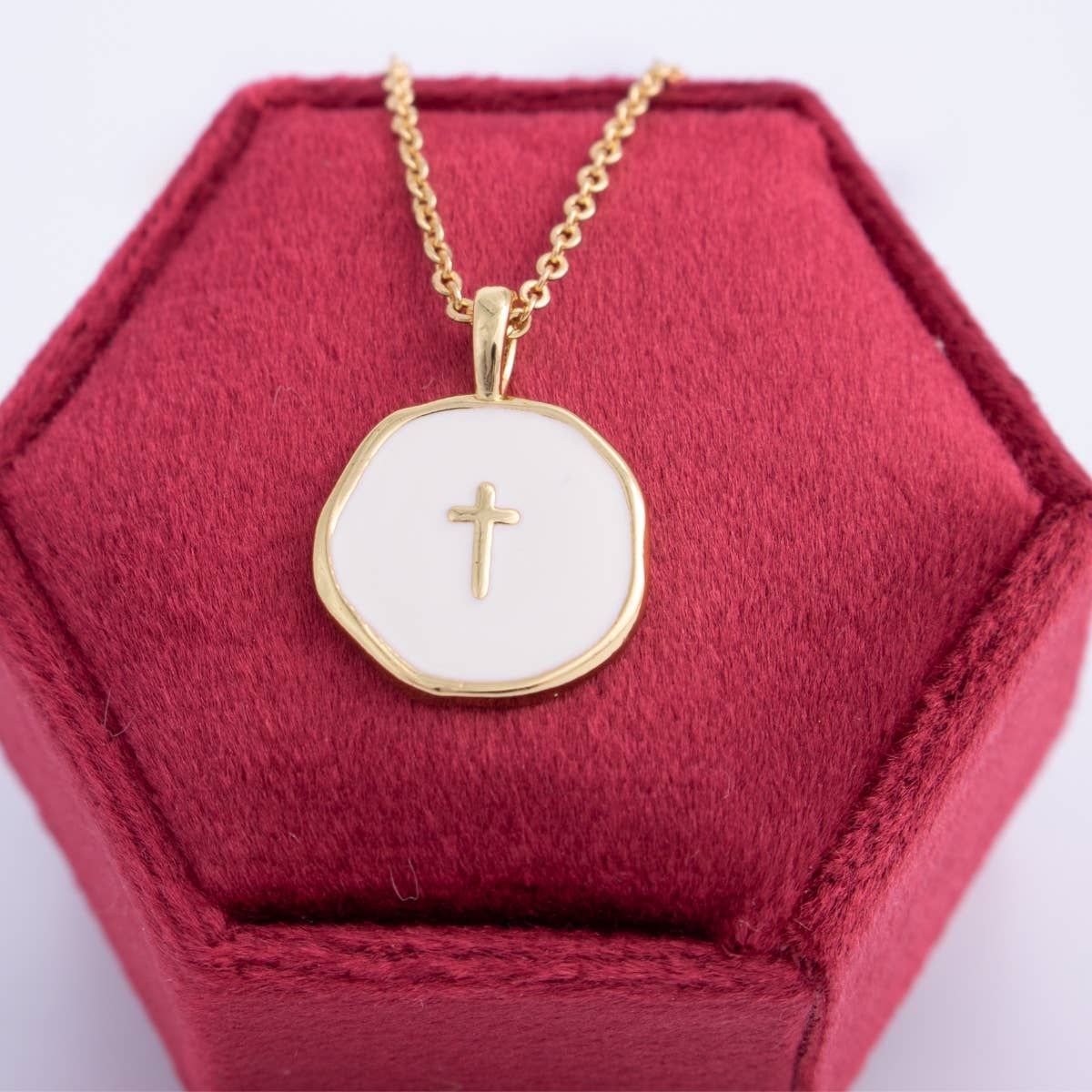 Minimal Cross Medallion Necklace