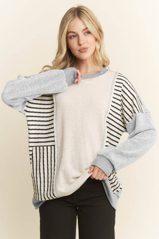 Striped color block top