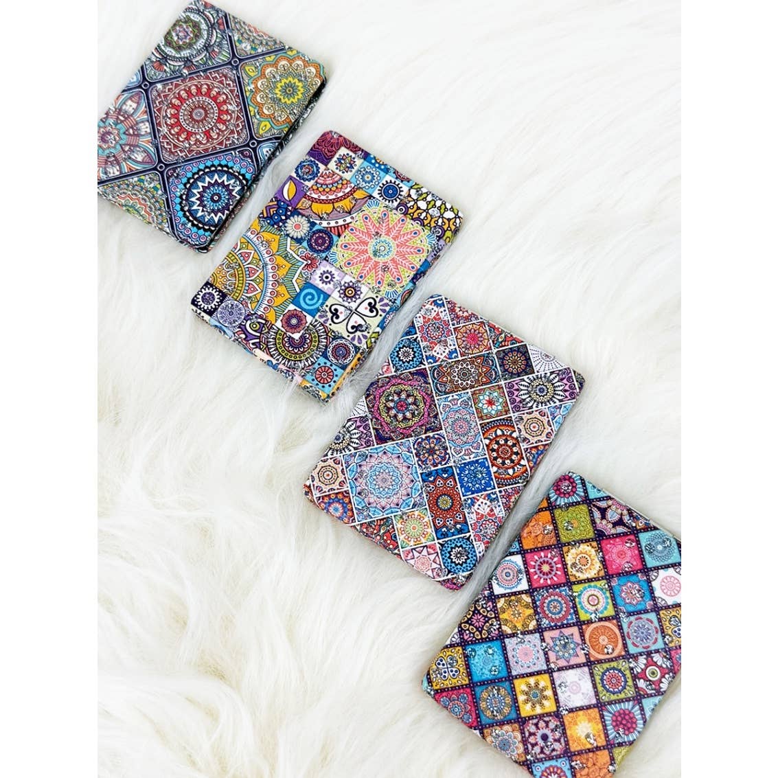 Mixed Pattern Double Sided Square Cosmetic Mirror