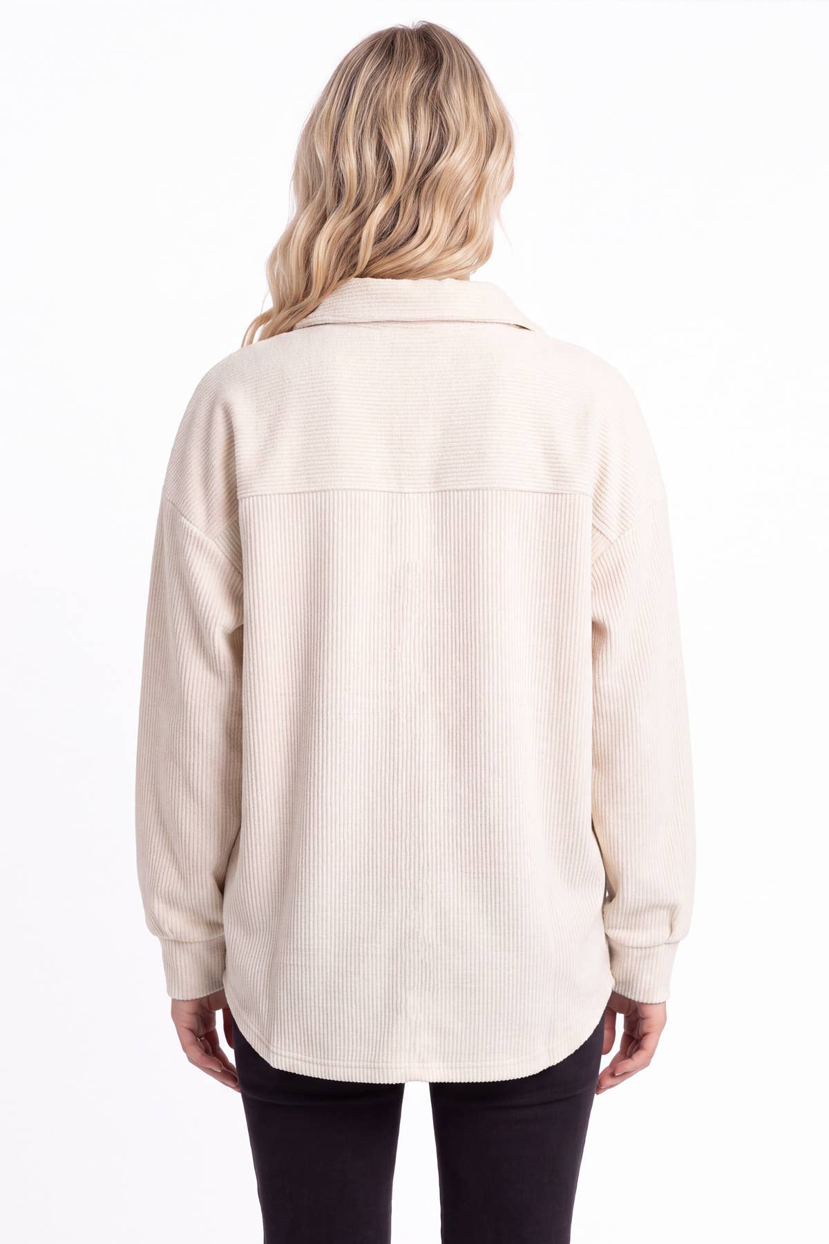 Rib Knit Button Down Shacket