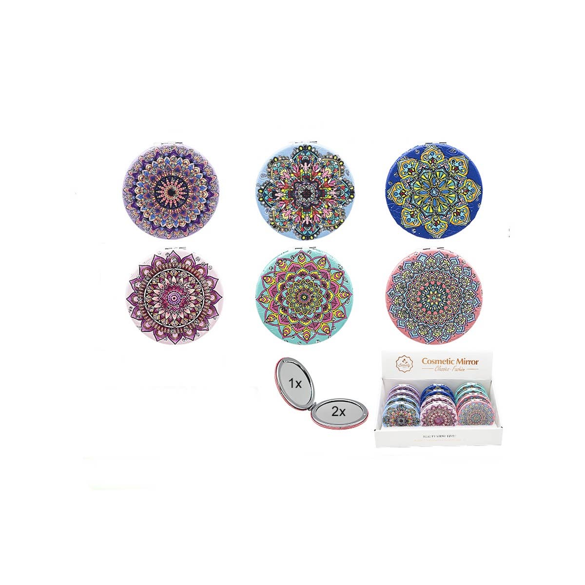Mandala Double Sided Circle Cosmetic Mirror