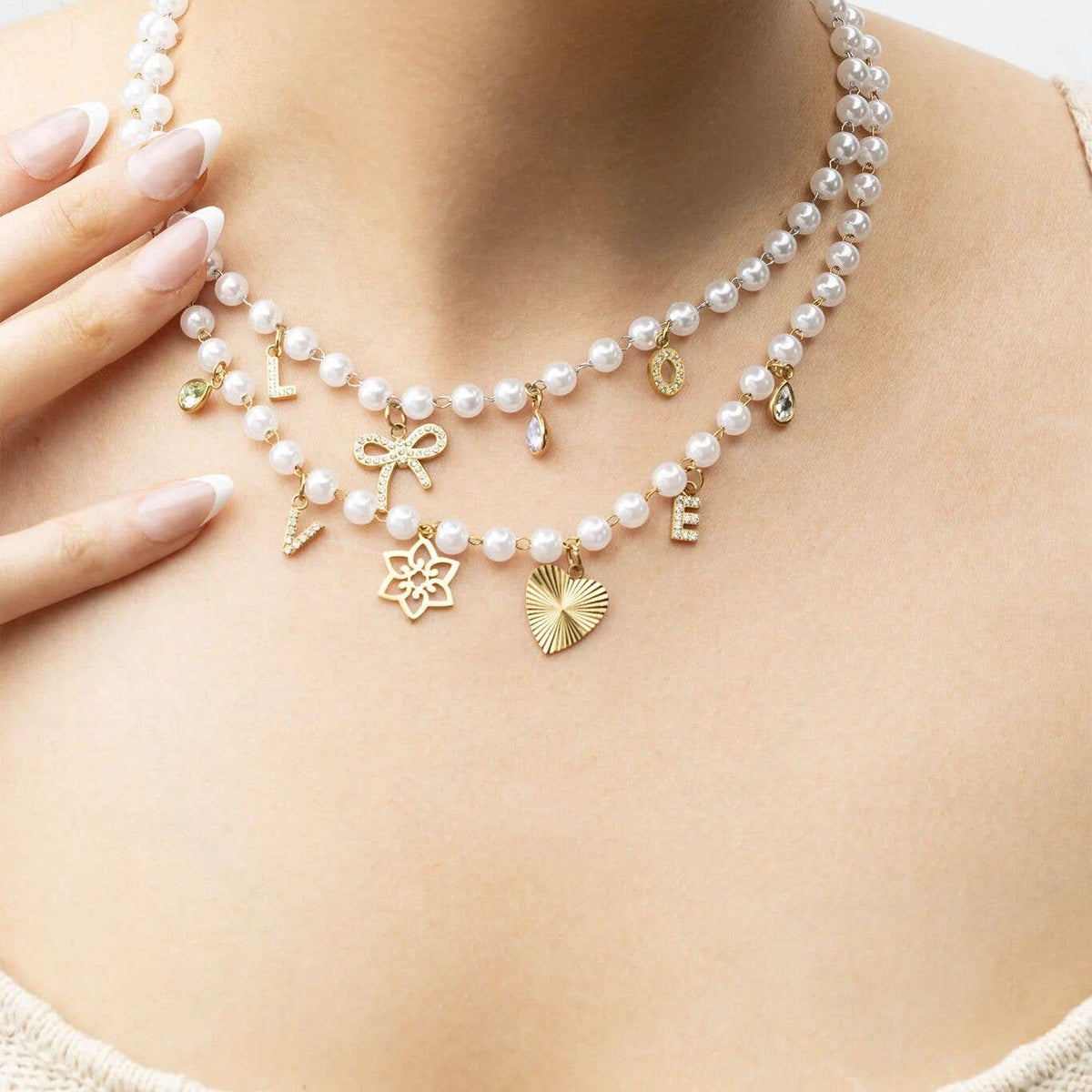 18K Gold PVD Glass Pearl