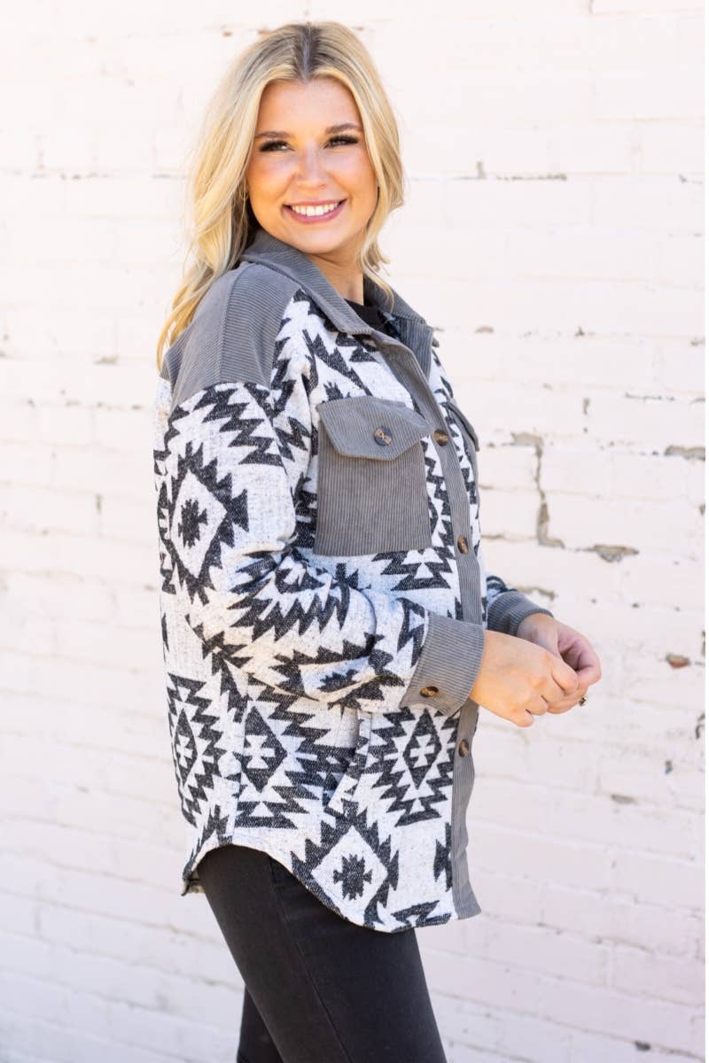 Grey western aztec jacket