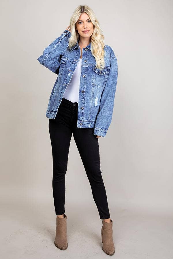 Destroyed Oversize Denim Jacket