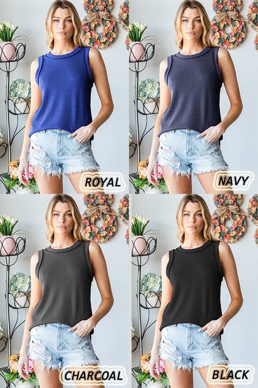 Ribbed tank charcoal