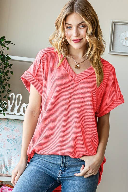 Ribbed Top Exposed Seam