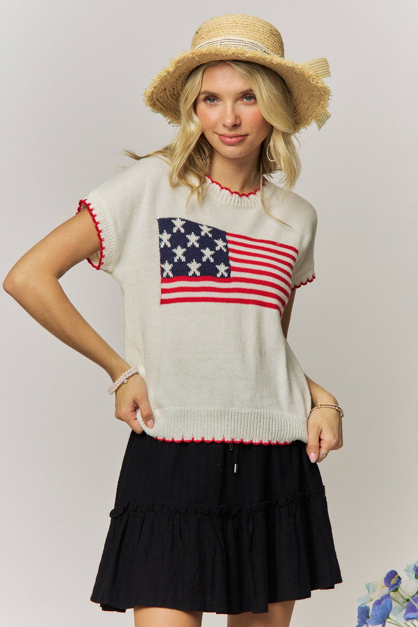 American flag knit sweater