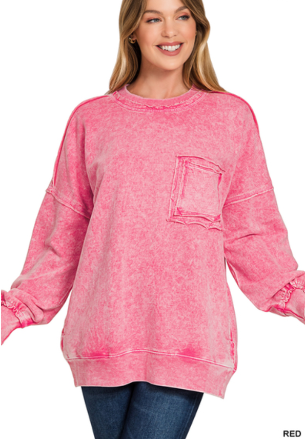 Oversized front pocket pullover