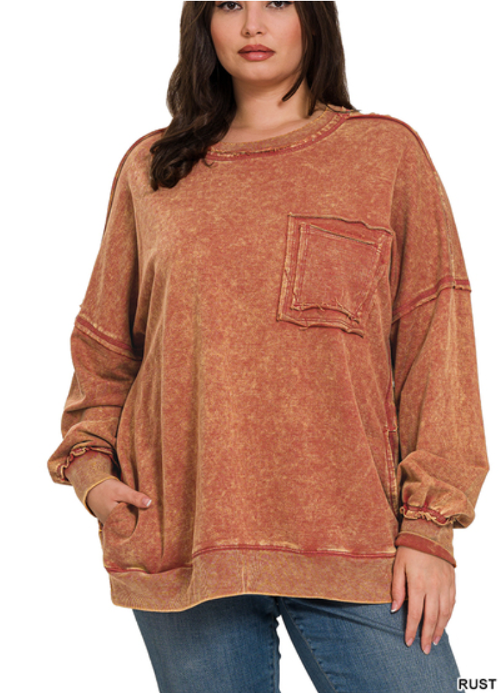 Oversized front pocket pullover