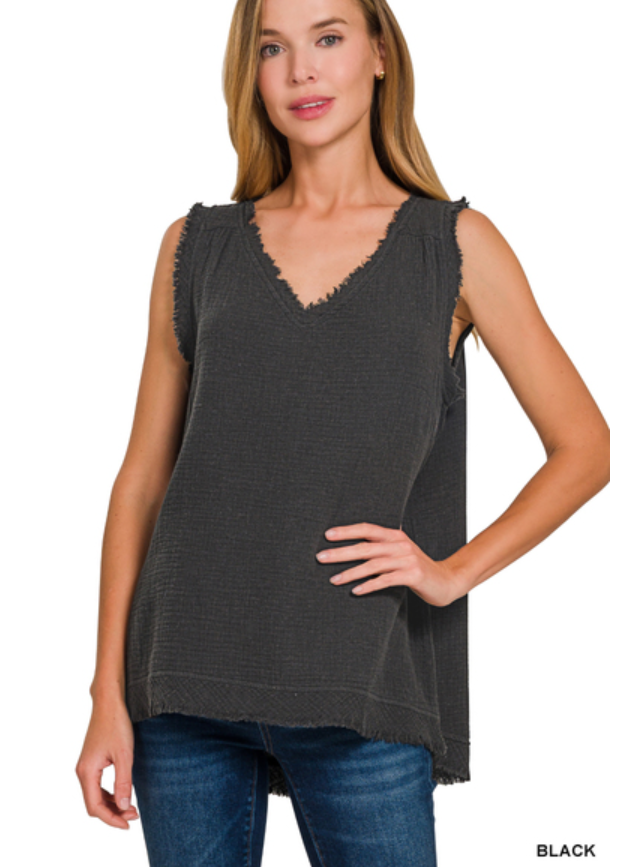 Gauze raw edge tank