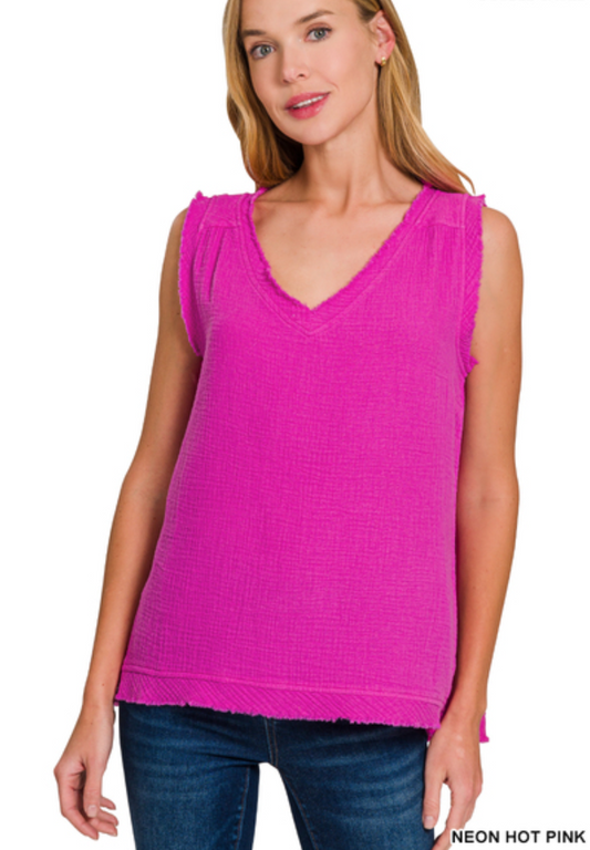 Gauze raw edge tank