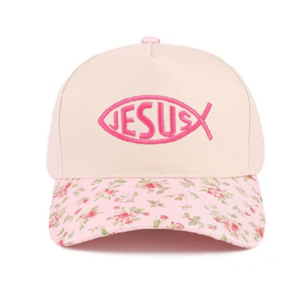 Jesus fish symbol two tone cotton cap