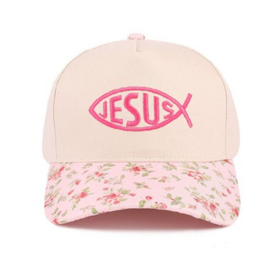Jesus fish symbol two tone cotton cap
