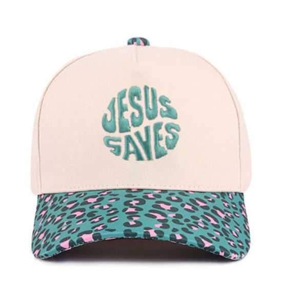 Jesus saves two tone canvas cotton cap