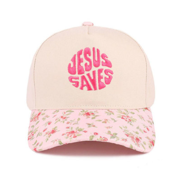 Jesus saves two tone canvas cotton cap