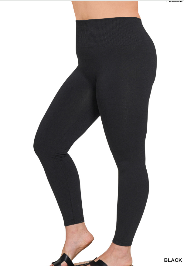 Plus high waist fleece leggings