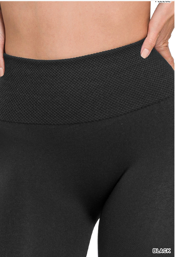 Plus high waist fleece leggings