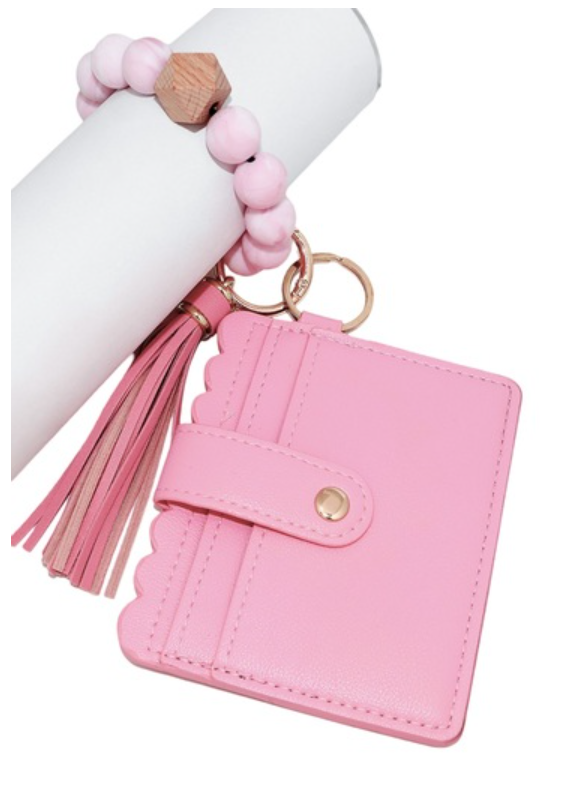 Beaded wristlet wallet