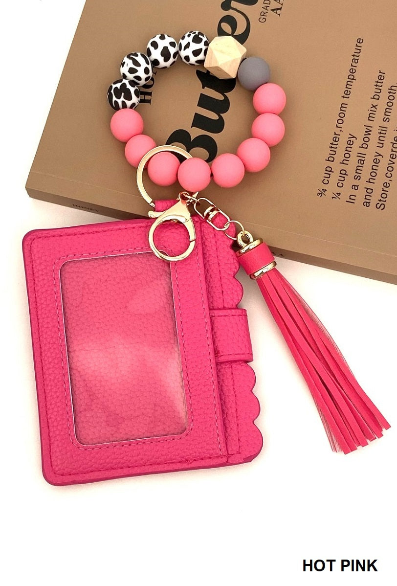 Beaded wristlet wallet