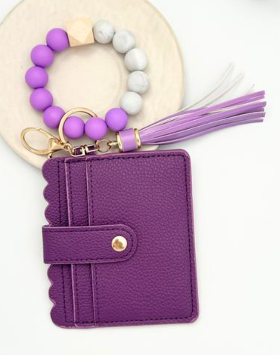 Beaded wristlet wallet