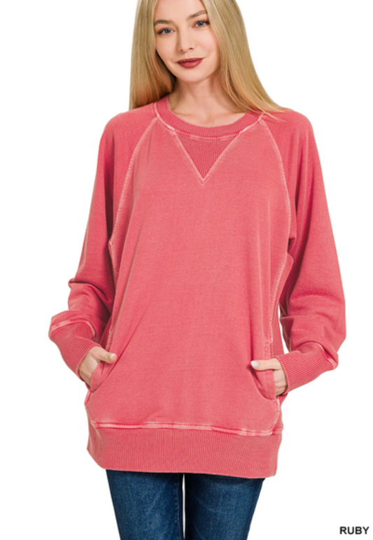 pigment dyed french terry pullover