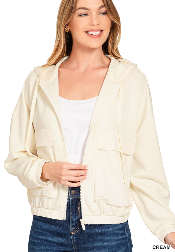 Soft scuba full zip hoodie jacket