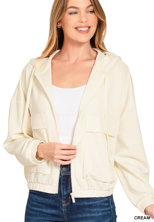 Soft scuba full zip hoodie jacket