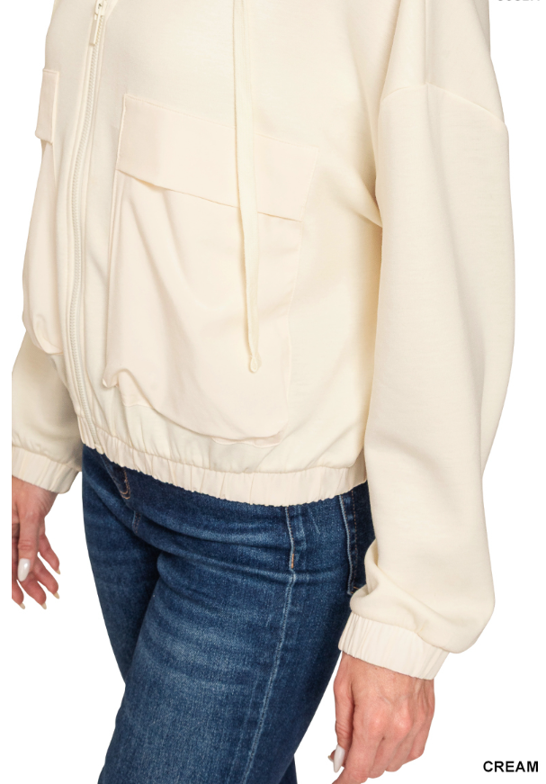 Soft scuba full zip hoodie jacket