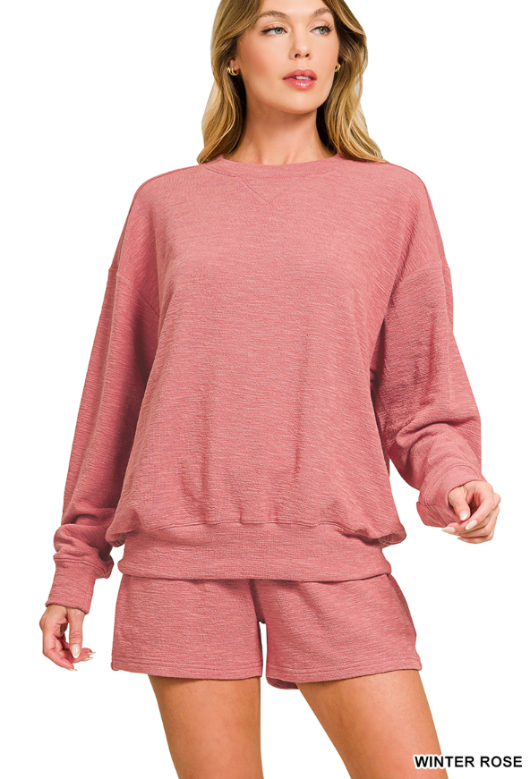 Slub pullover & shorts