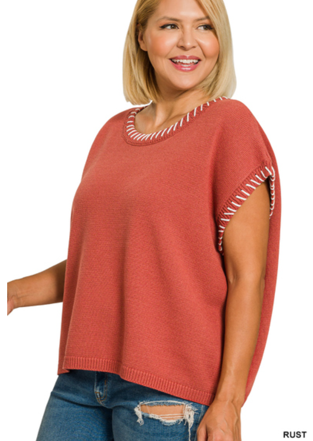 Plus stitched sweater vest