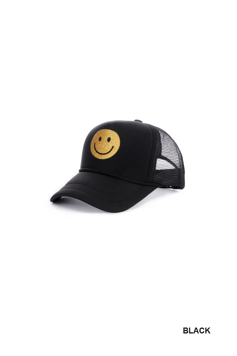 Be happy smiley face trucker hat