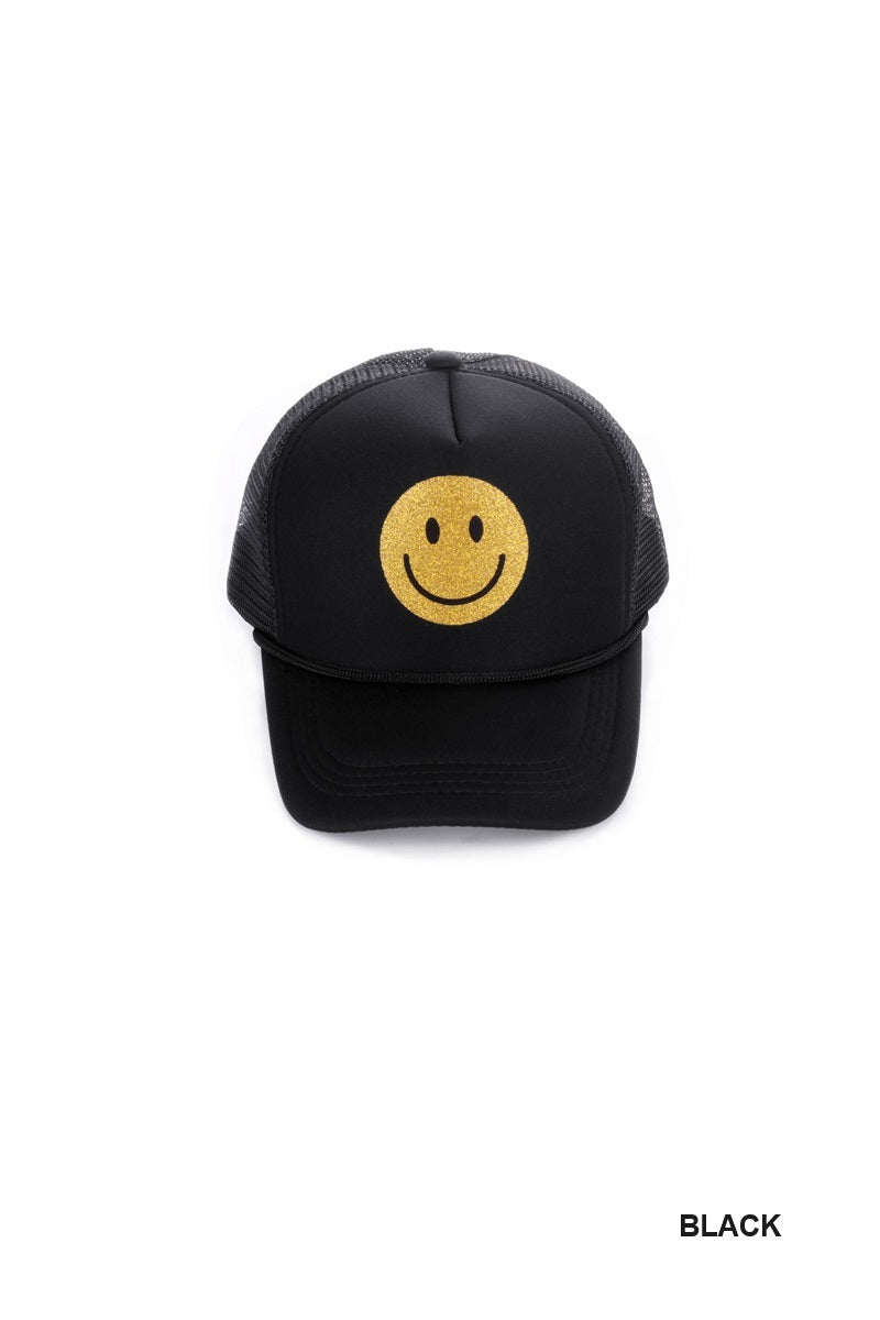 Be happy smiley face trucker hat