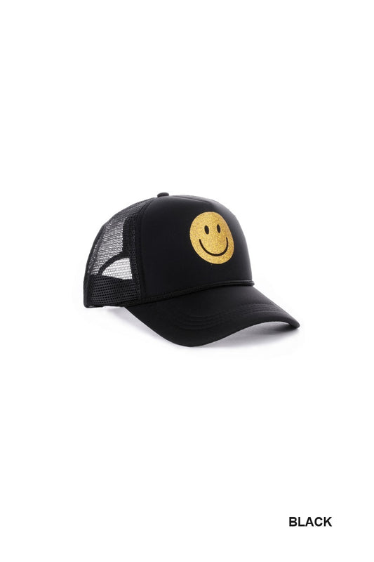 Be happy smiley face trucker hat