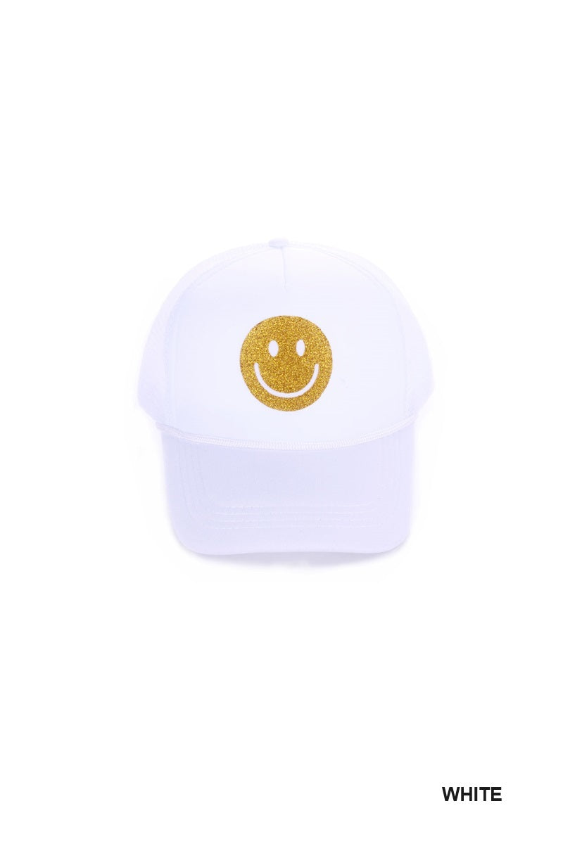 Be happy smiley face trucker hat