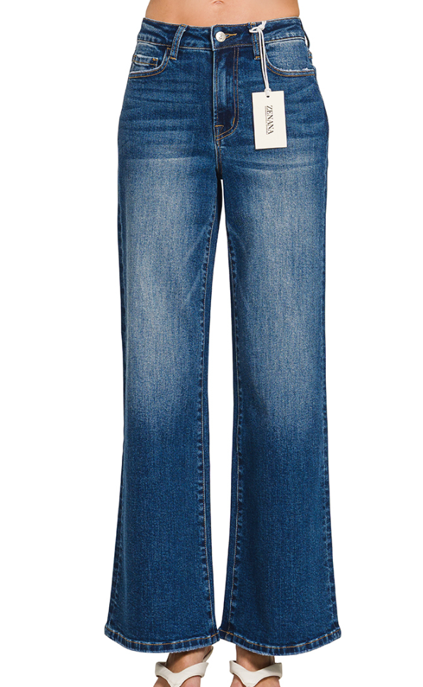 Dark Wash Wide Leg Zenana