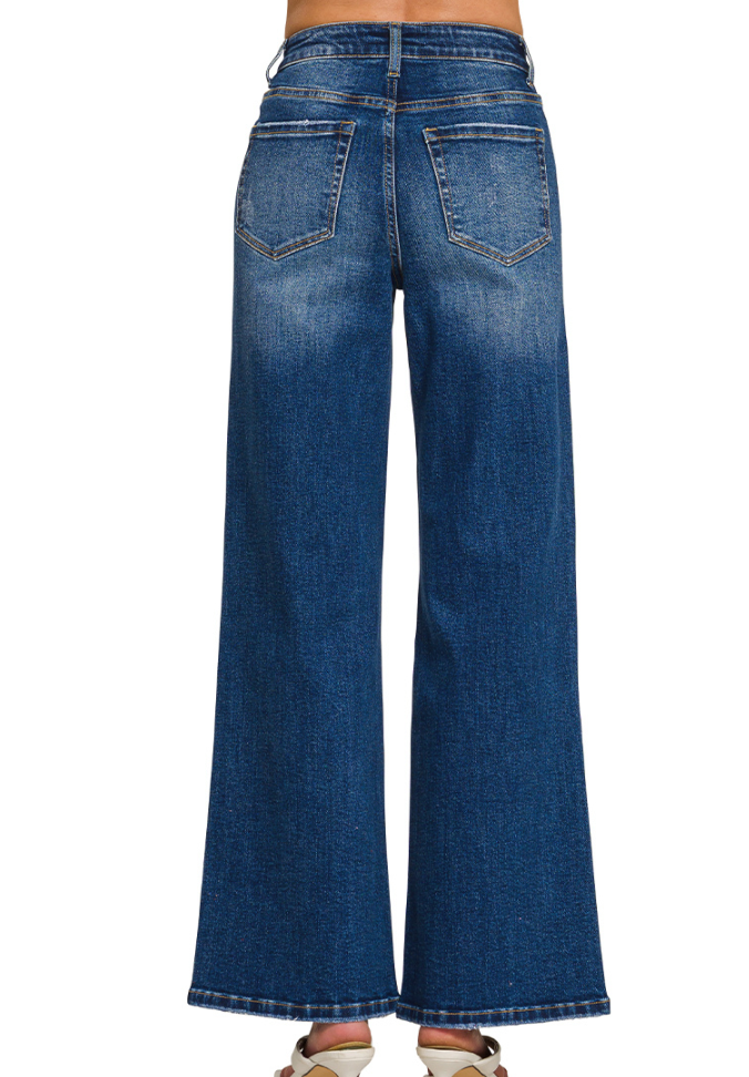Dark Wash Wide Leg Zenana